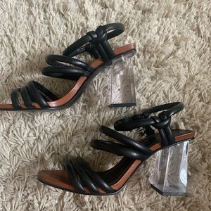 Zara clear heel black Sandals
